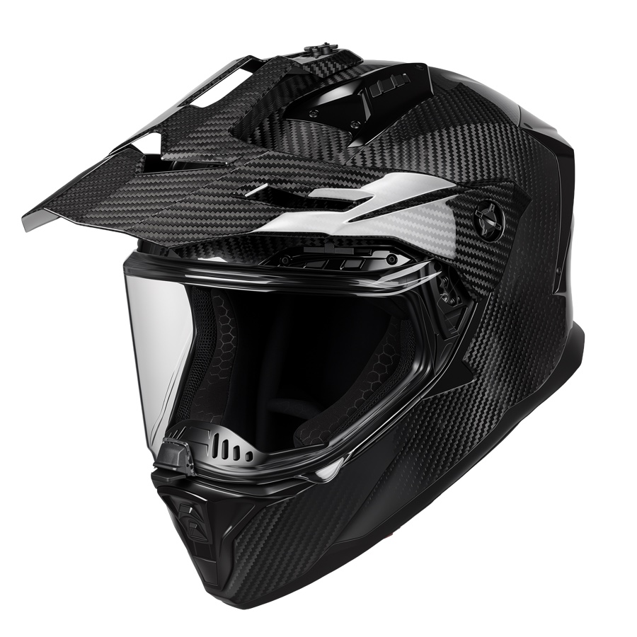 MX802 carbon-fiber adventure motorcycle helmet with carbon-fiber peak